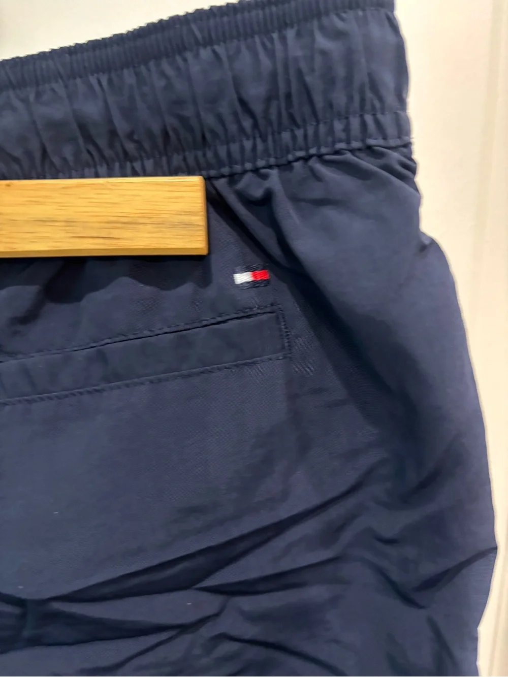 Tommy Hilfiger Navy Swim Trunks with Red & White Panels